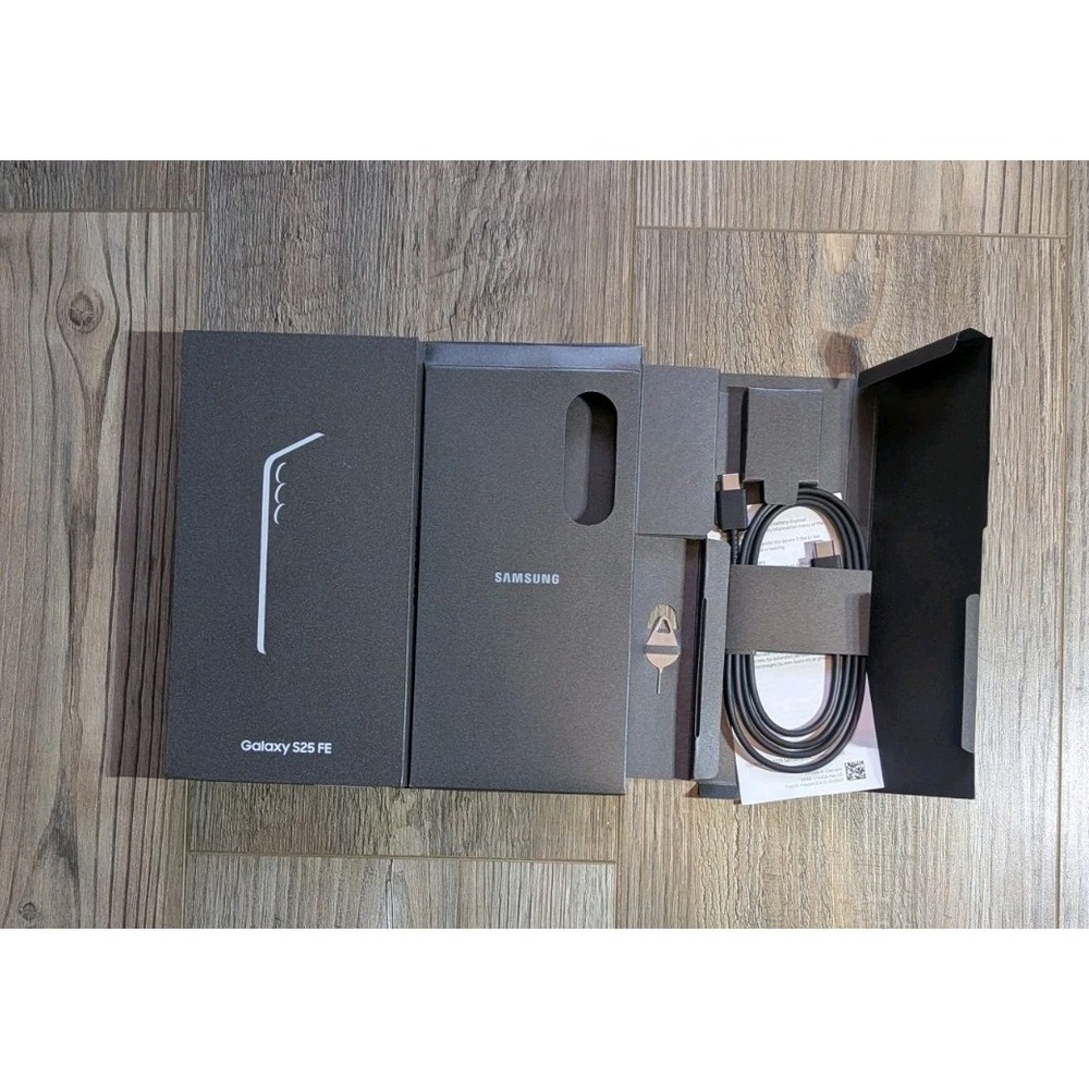 *EMPTY* Retail Box for Samsung Galaxy S25 FE w SIM Tray Tool & Insert Cord Grey